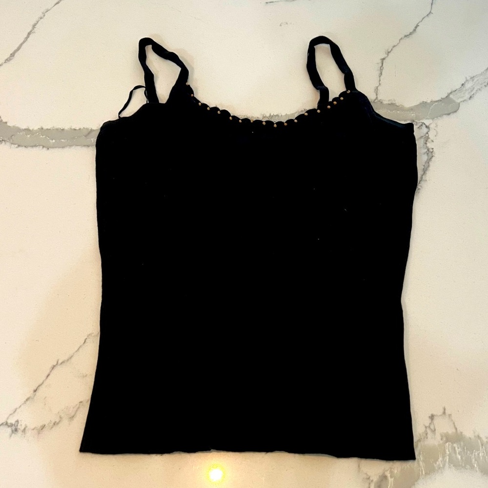 Black sweater camisole black layering tank